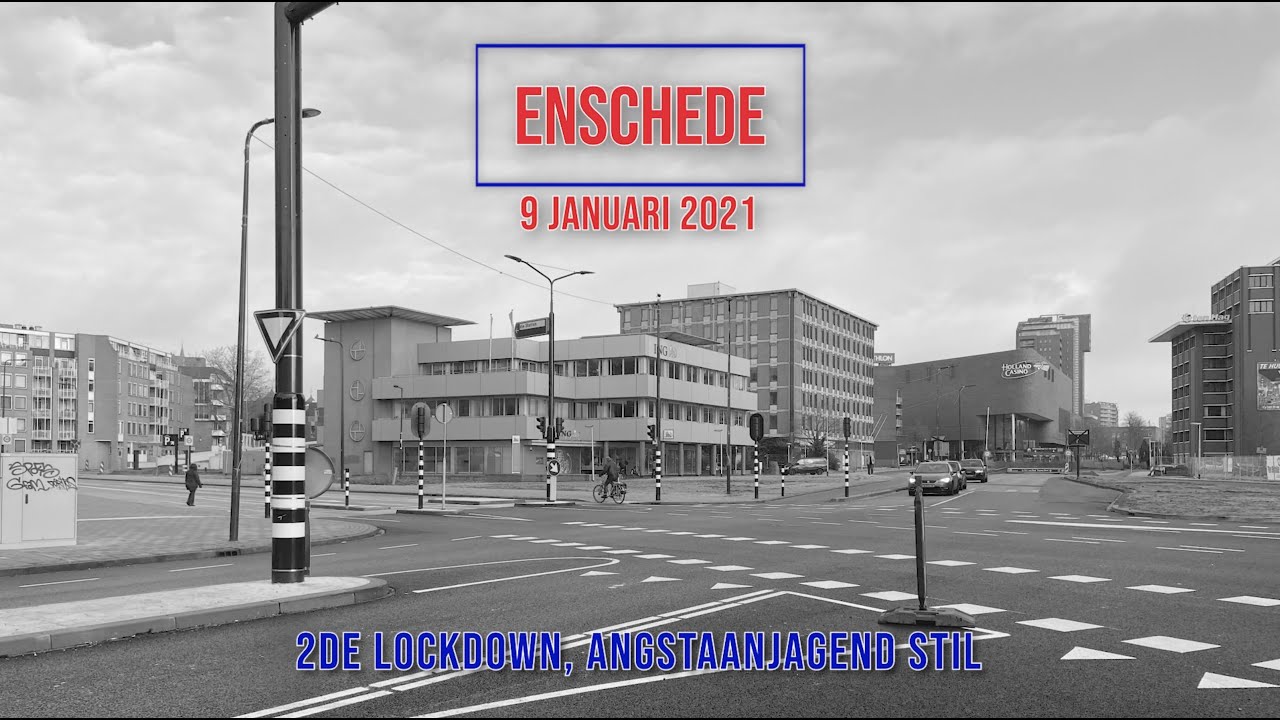 Enschede 2de lockdown, angstaanjagend stil, zaterdag 9 januari 2021.