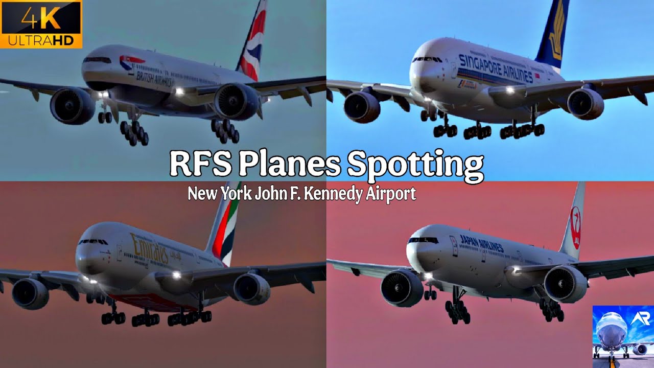 RFS Real flight simulator || Airplanes spotting || New York John F. Kennedy Airport || 4k HD