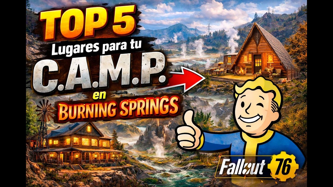 TOP 5 Mejores Lugares para Construir tu C.A.M.P. en Burning Springs | Fallout 76