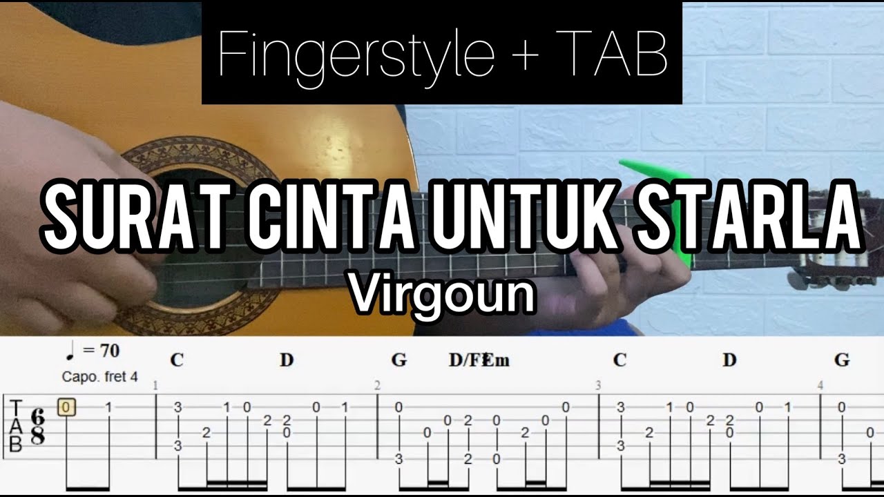 Virgoun - Surat Cinta Untuk Starla | Fingerstyle Guitar (TABLATURE + CHORD)