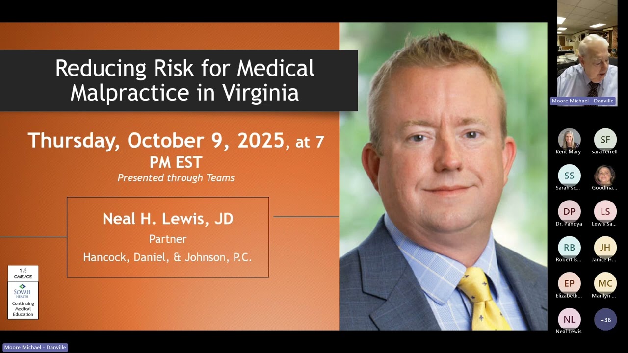 Sovah CME: Reducing Risk of Medical Malpractice in Virginia