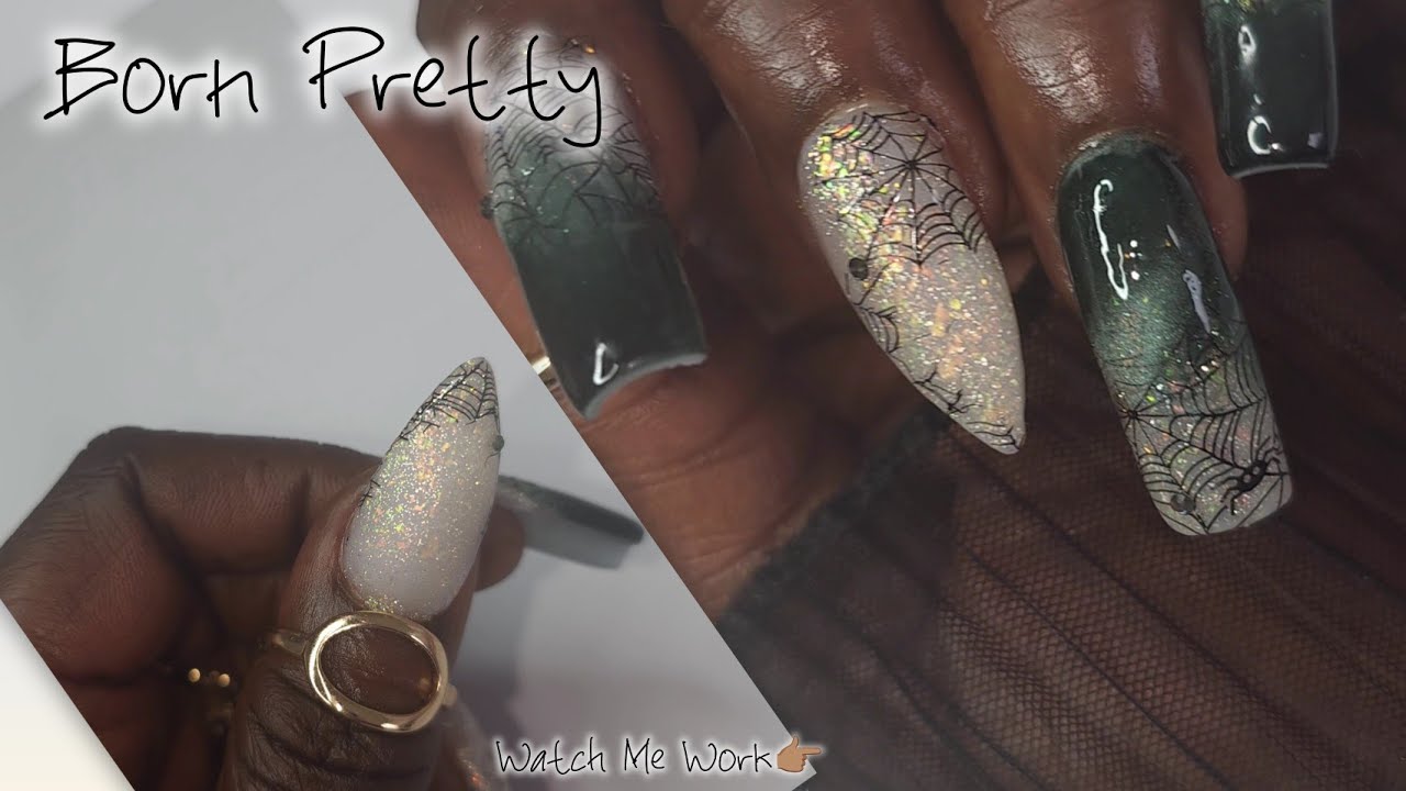 Маникюр на Хэллоуин за 5 минут 💅 Кошачий глаз и стемпинг от @bornprettyofficial | Простой урок ди...