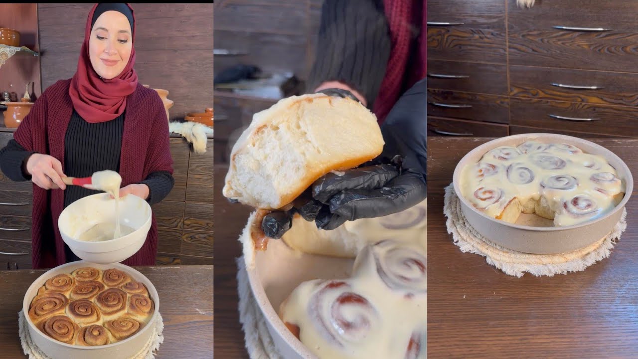 اطيب الحلويات الشتوية [السينابون ]بعجينة متل القطن