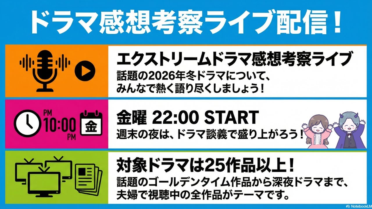 春ドラマ何見る？月から木放送分をチェック✅【エクストリームドラマ感想考察ライブ