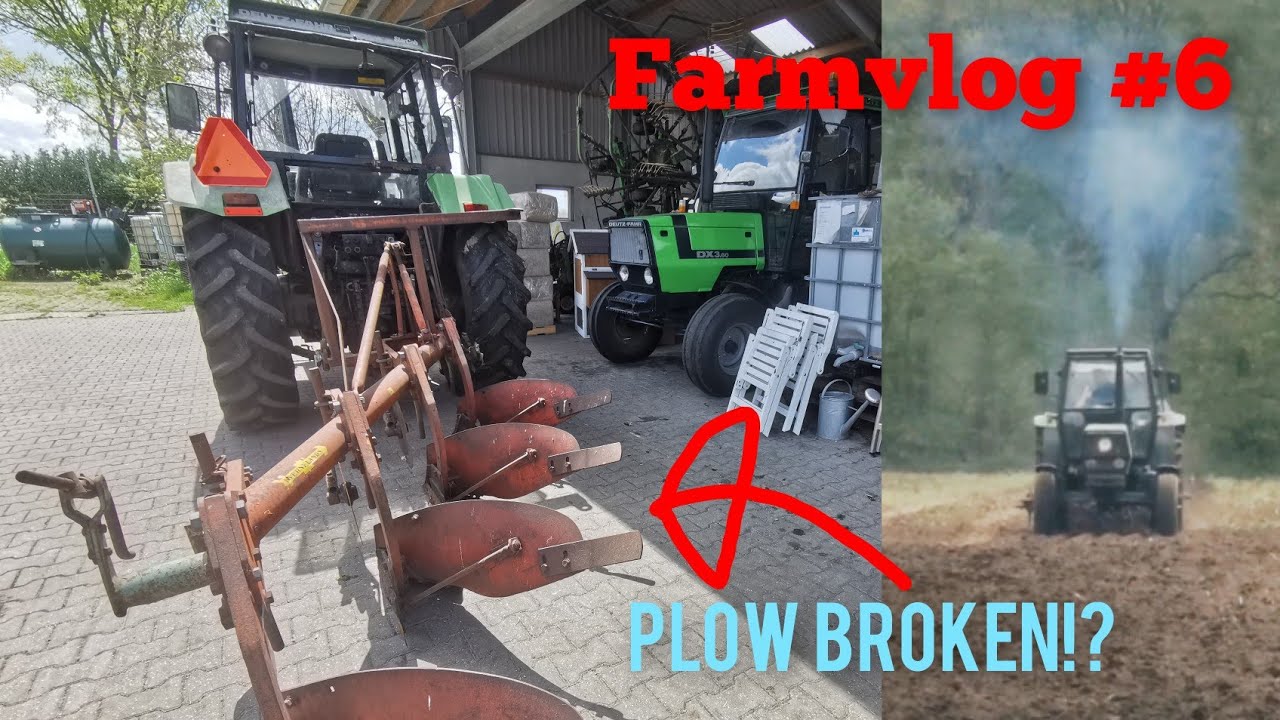 Ploeg kapot!? Deutz Fahr DX 4.31 ploegen met Kneverlands 4 schaar - Farmvolg #6