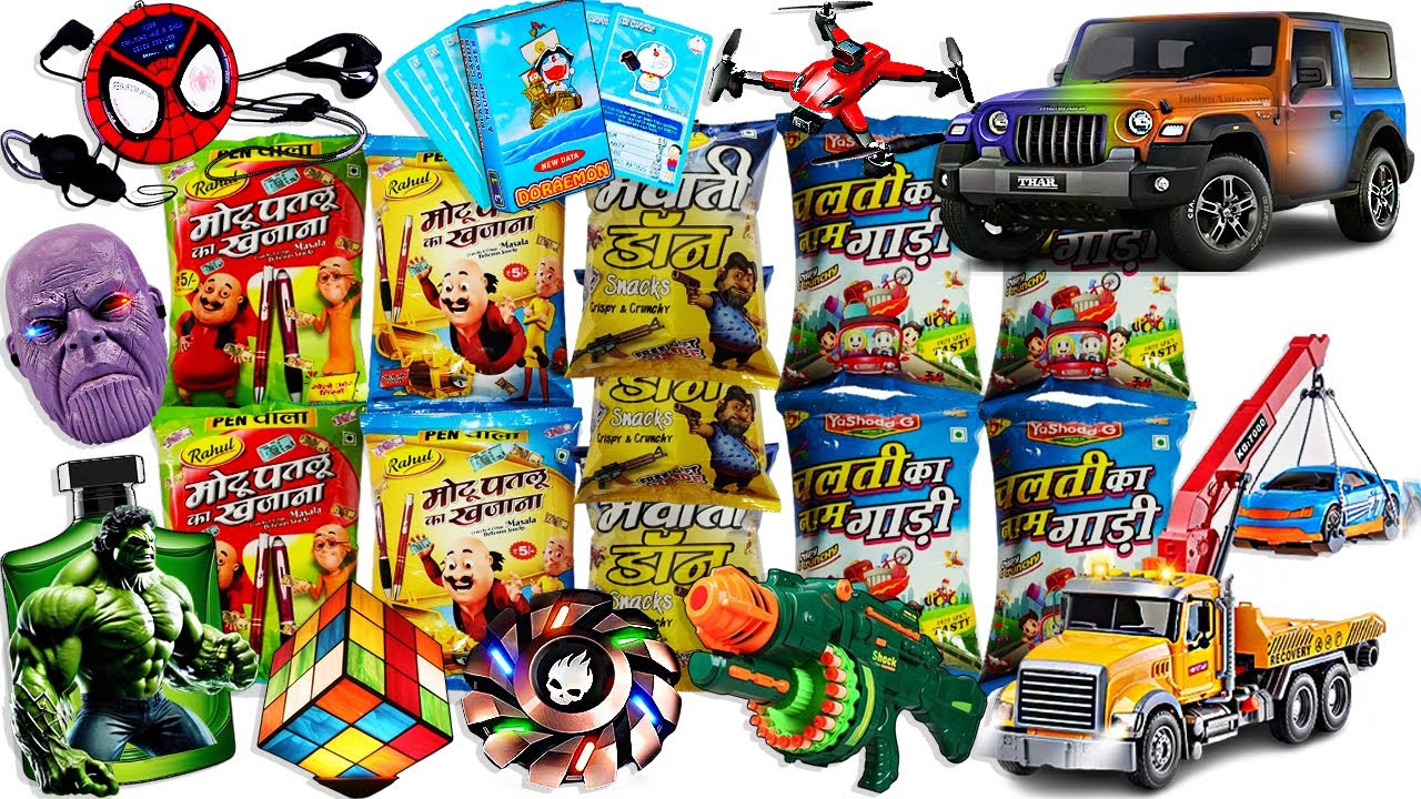 Latest Snacks Collection🤑Rc Bike, Goku, Spider-Man, Pokemon, Rc Toys, Gun, Pens, Spinner, Truck, JCB