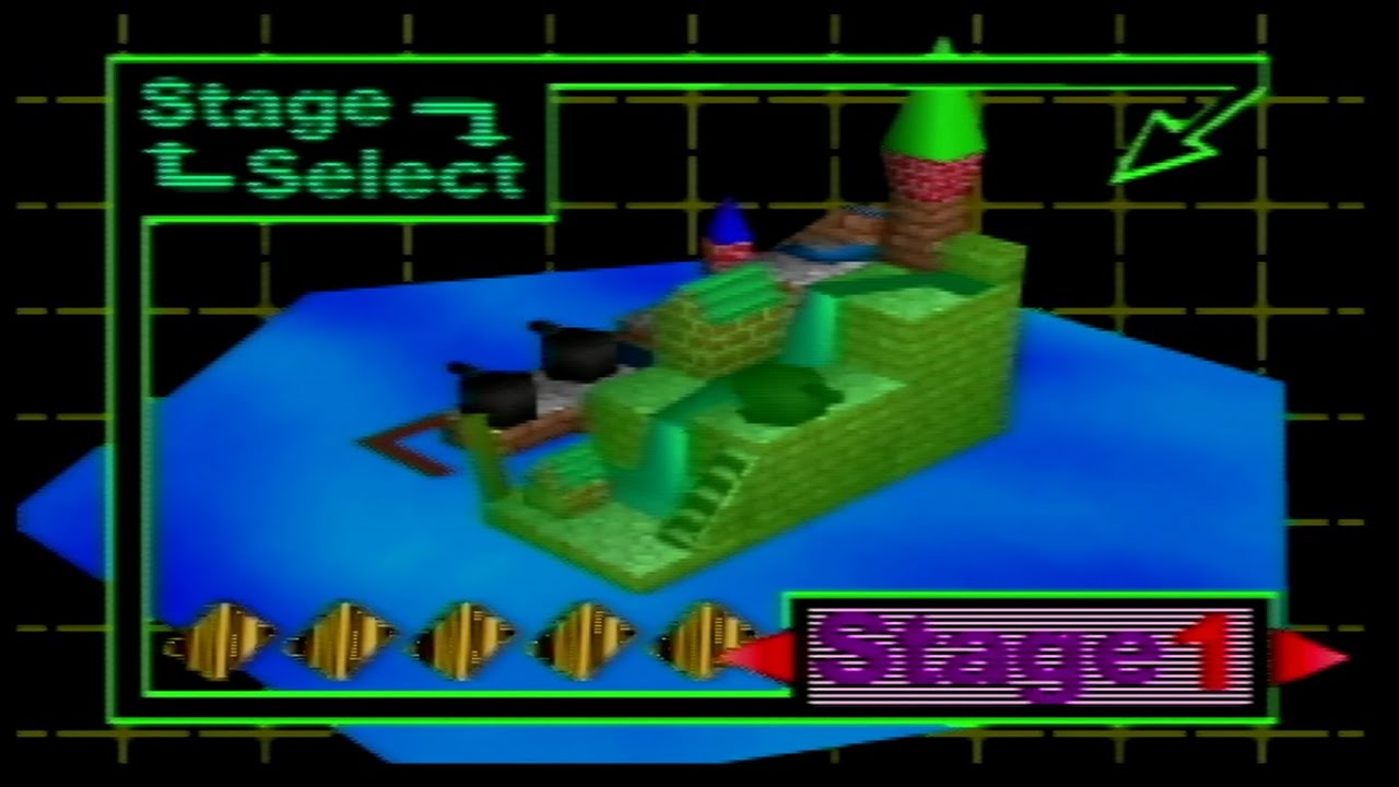 Bomberman 64 (N64) - Walkthrough / Blue Resort - Stage 1 - Hidden Gold Cards
