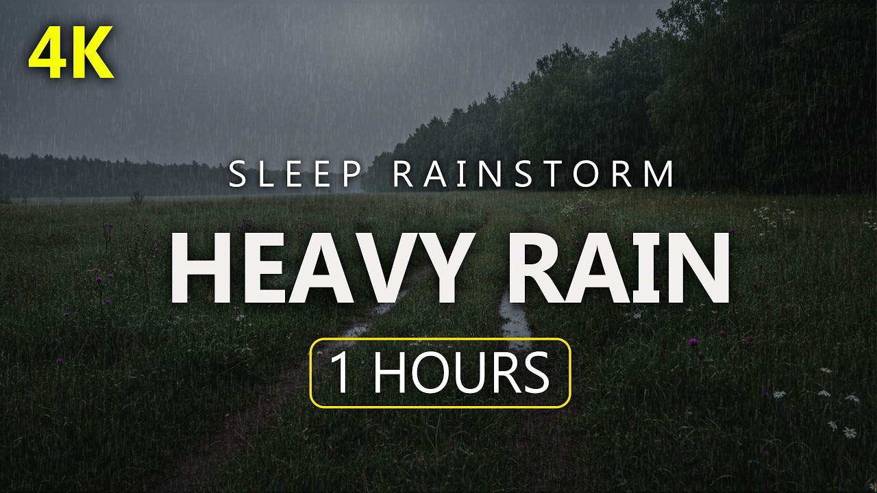 Fall Asleep Quickly with Heavy Rain in the Fields 🌧️ | Sleep Deeply, No More Anxiety