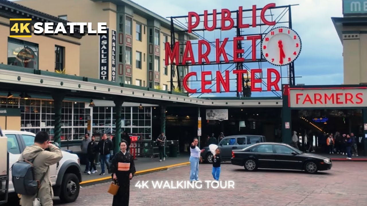 [4k] SEATTLE : City Walk - Pike Place Market and Downtown