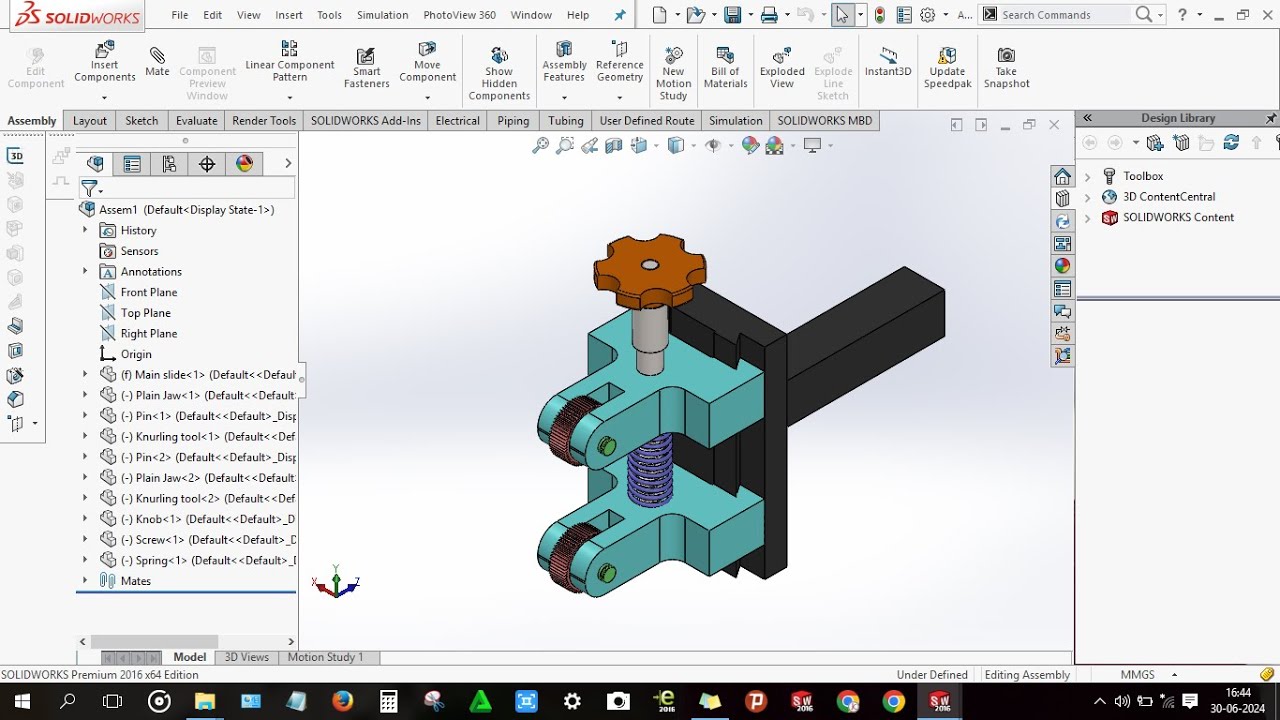 How to design Adjustable Knurling tool in solidworks
