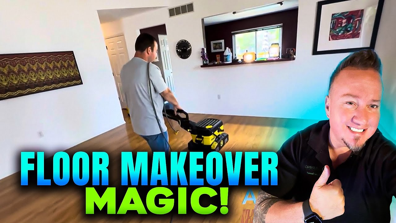 ✨ Engineered Hardwood Brought Back to LIFE! | Acrylic Wax Removal + Gloss Finish 💎 #FloorRescue 