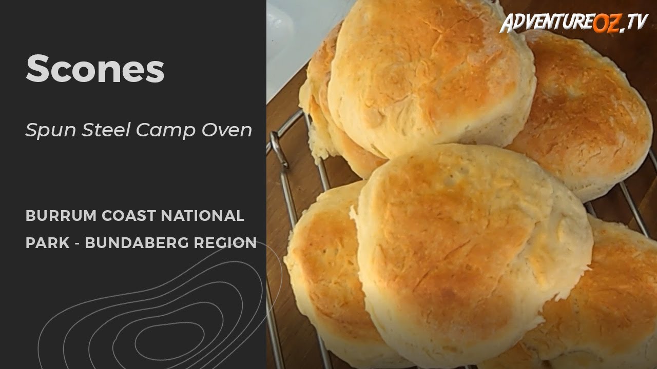 Scones in a Spun Steel Camp Oven