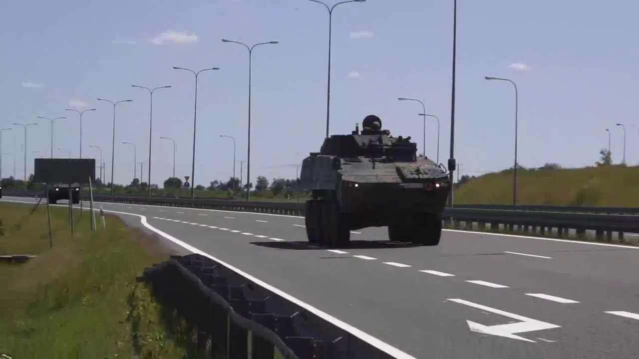 Polish and American army convoy in Poland