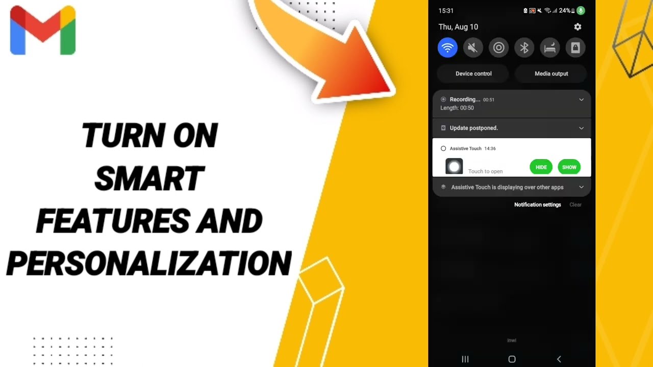 How To Turn On Smart Features And Perasonalization On Gmail App
