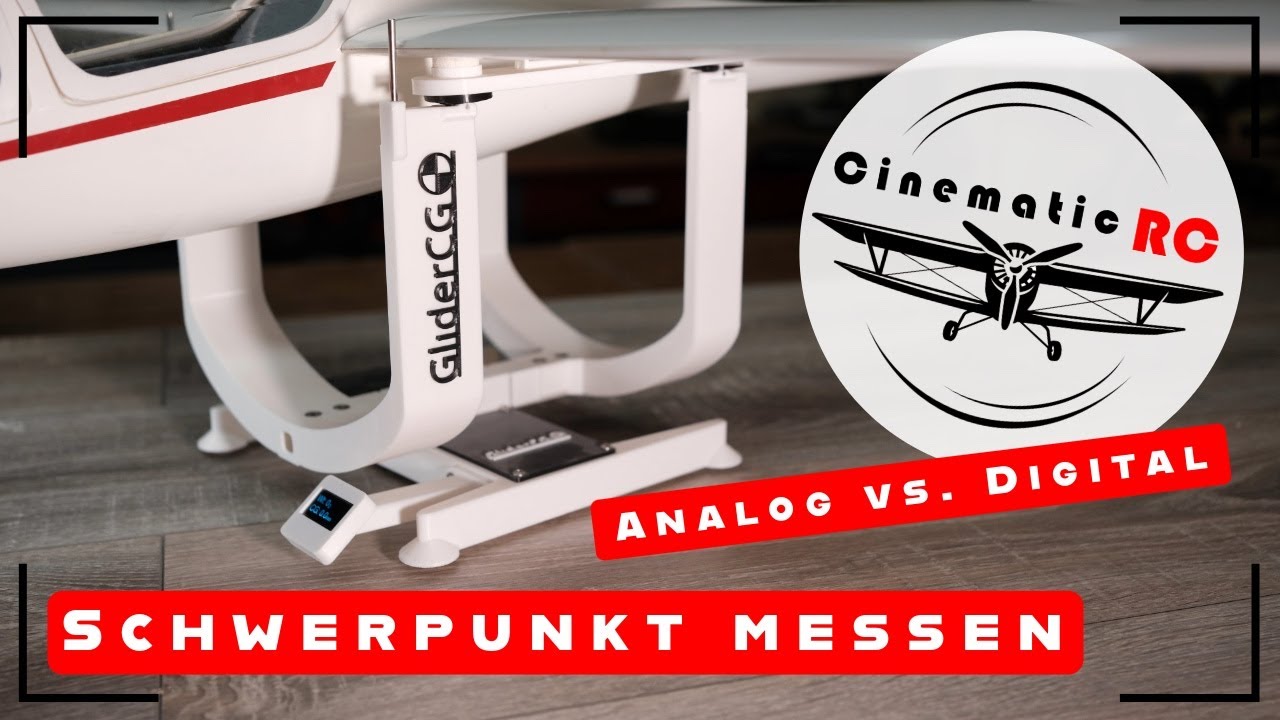 Modellflugzeug Schwerpunkt messen analog und digital mit der Glider CG Waage