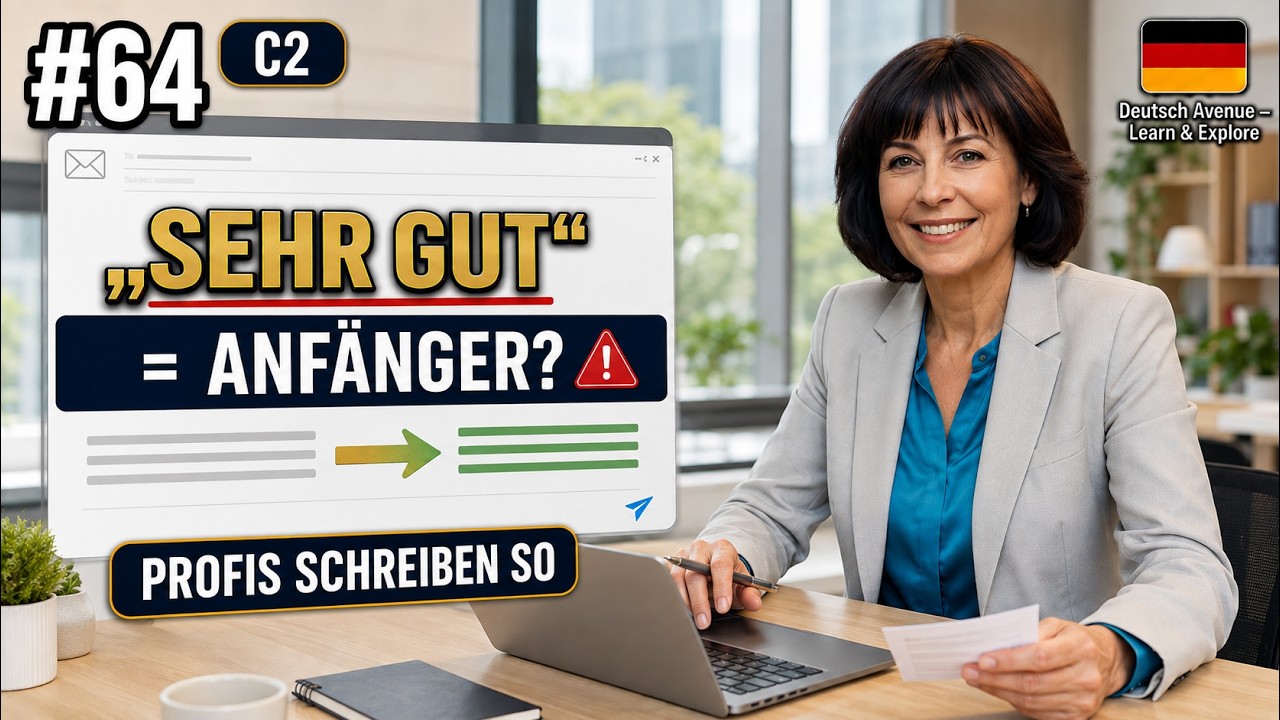 C2 Fehler in E-Mails: Warum „sehr gut“ dich als Anfänger entlarvt – und was Profis schreiben