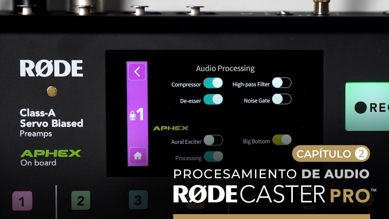 Procesamiento de audio en la RØDECaster Pro