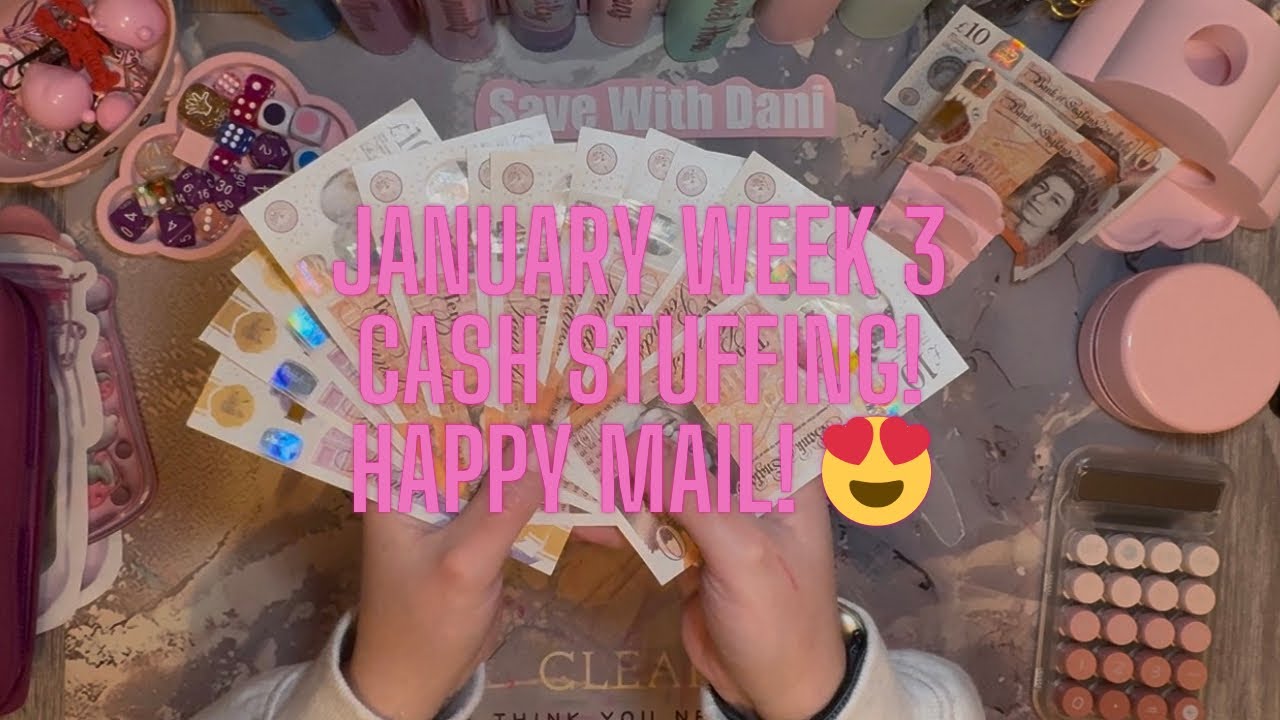 January week 3 cash stuffing! Plus happy mail!! Com budget with me ☺️💕