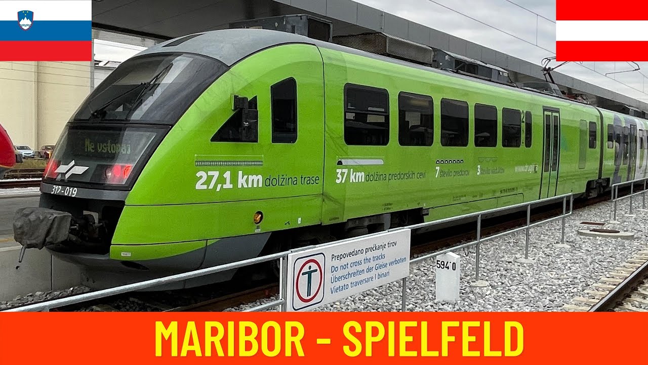 Cab ride Maribor - Spielfeld (Slovenian & Austrian Federal Railways ÖBB) - train drivers view in 4K