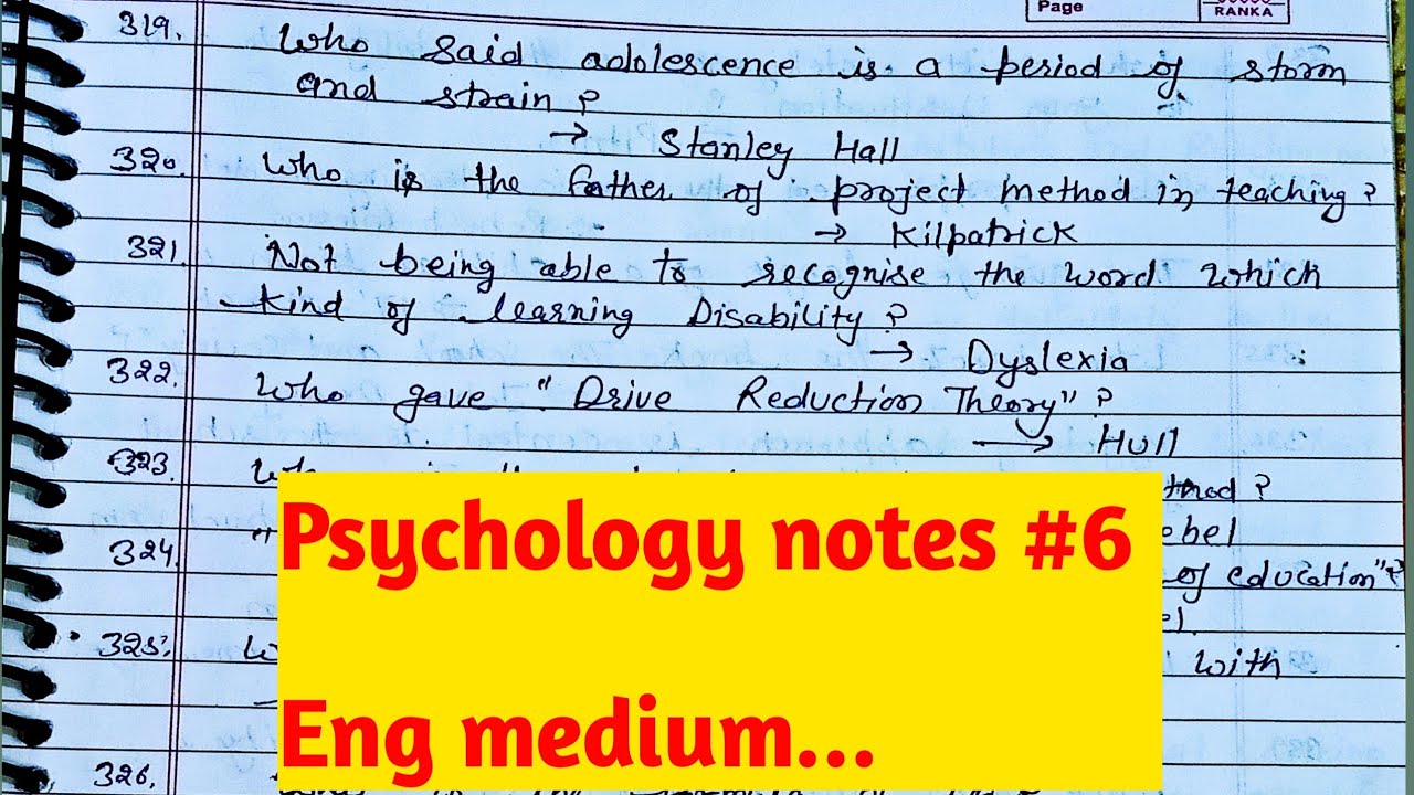 Psychology notes #6 | Psychology notes for TET | CTET Paper 1 & 2 Preparation 2021