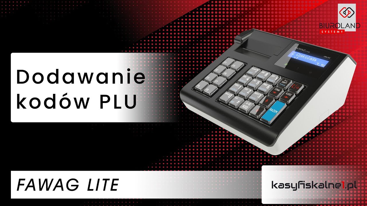 Dodawanie ( programowanie ) kodów PLU na kasie fiskalnej Fawag Lite Online