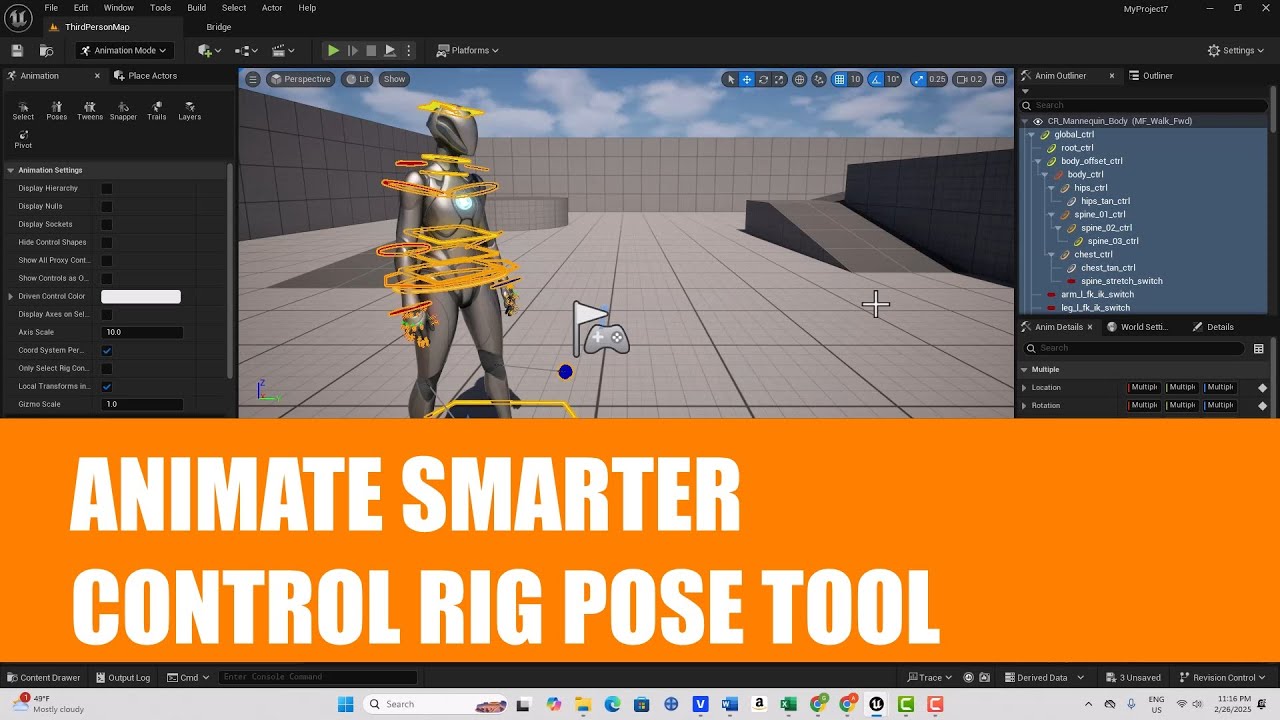 Animate Smarter: инструмент управления позой рига в Unreal Engine 5.5