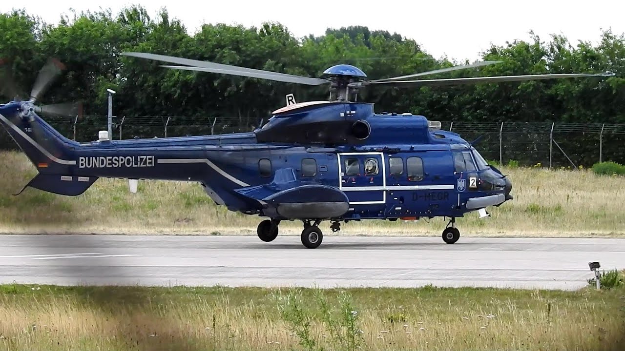 Bundespolizei Airbus H215 engine start + takeoff