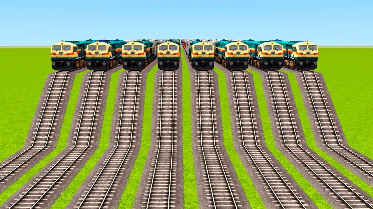 MULTIPLE SAME WDP 4D CROSSING ON MULTIPLE HIGH PLACE RAILROAD TRACKS|▶️ Train simulator|Railworks|