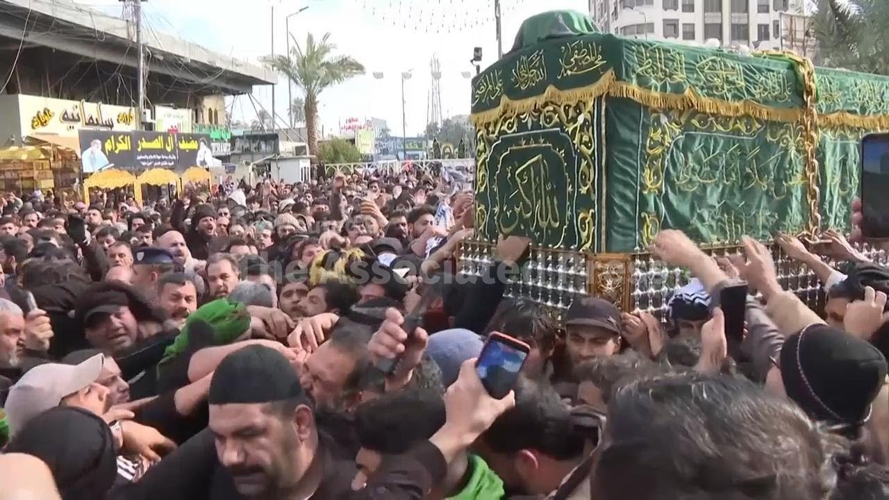 Thousands of Shiite pilgrims mark the anniversary of revered eighth-century imam