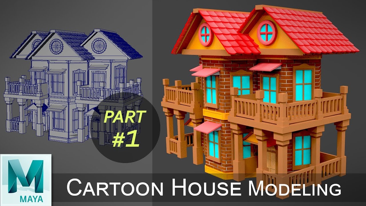 House 3D Cartoon Modeling & Rendering Tutorial (Part 01) | Maya 3D Cartoon Modeling Series #01