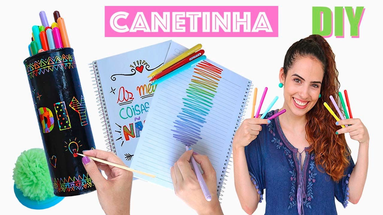 VOLTA ÀS AULAS: DIYs INCRÍVEIS USANDO CANETINHA | Paula Stephânia