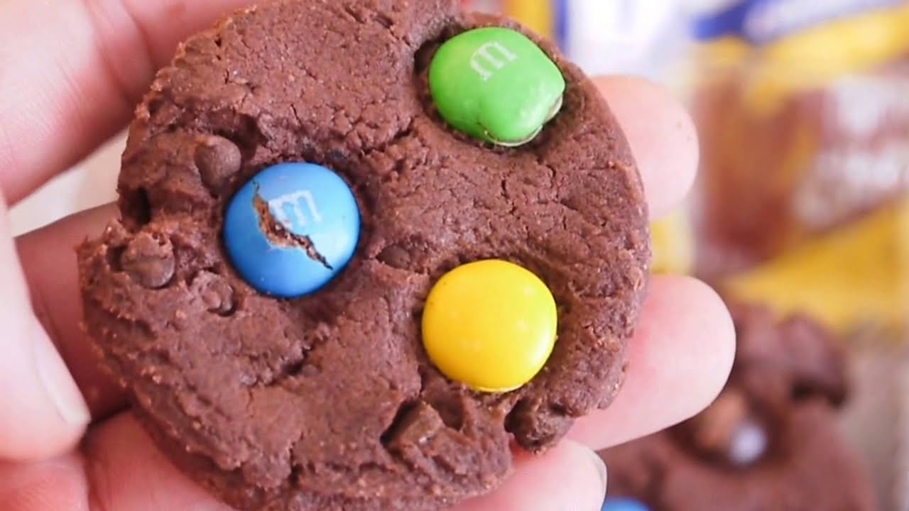 These are Keebler Chips Deluxe Triple Chocolate Cookies with M&M's