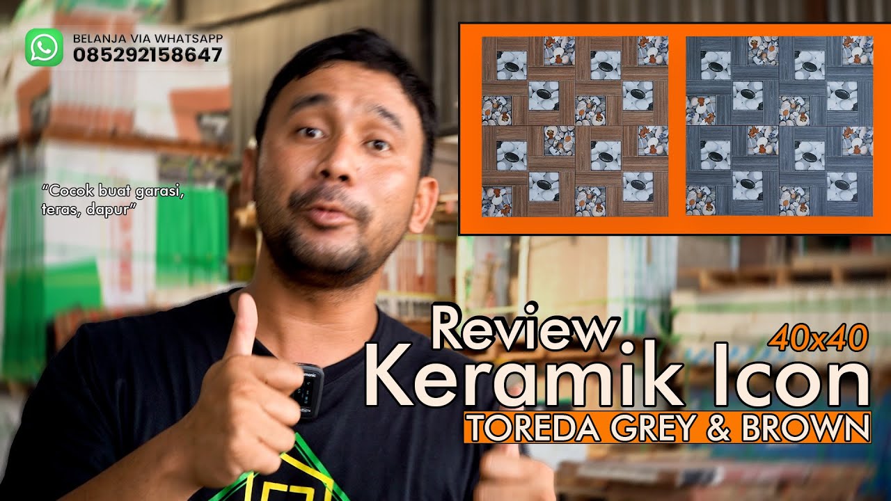 REVIEW KERAMIK ICON TOREDA GREY & BROWN || 40x40, DOFF GLOSSY, COCOK BUAT GARASI, DAPUR, TERAS