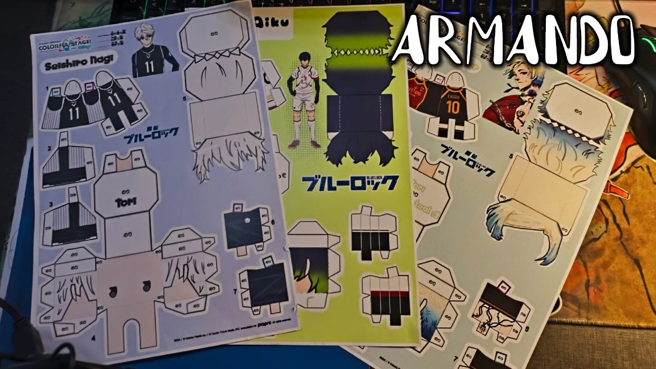 Montando Figuras de papel de Blue Lock de chill | DIRECTO