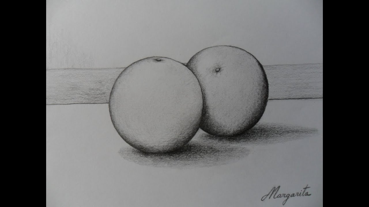 Ejercicio Rápido, De Volumen, con Frutas Redondas. Como dibujar logrando luces y sombras.