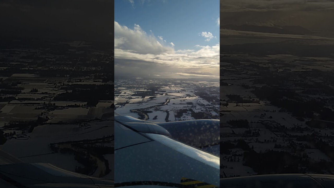 LANDING ON A SNOW COVERED RUNWAY IN ABBOTSFORD, BRITISH COLUMBIA, CANADA
