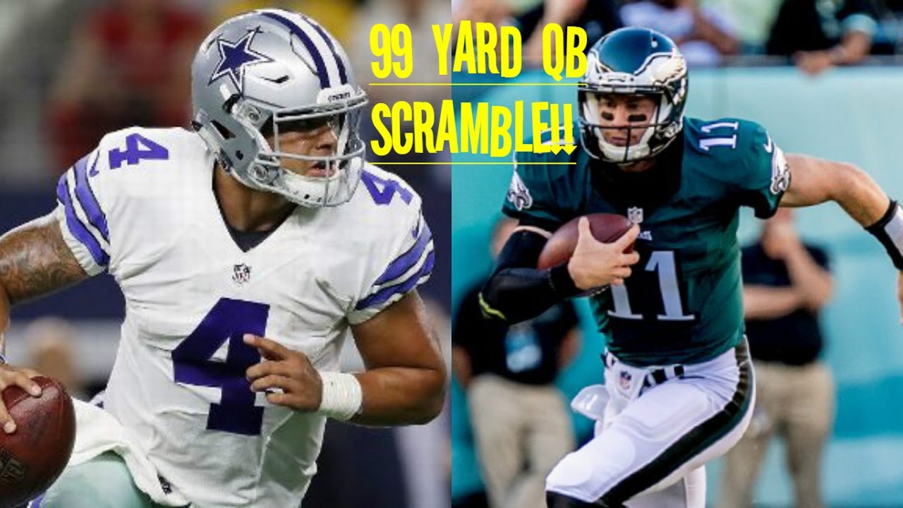 WHO CAN GET A 99YD QB SCRAMBLE?!? DAK PRESCOTT VS CARSON WENTZ!!