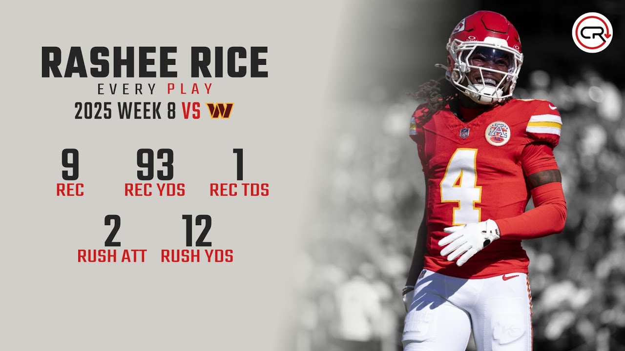 Rashee Rice Week 8 Highlights | Every Target, Catch, and Run vs Commanders