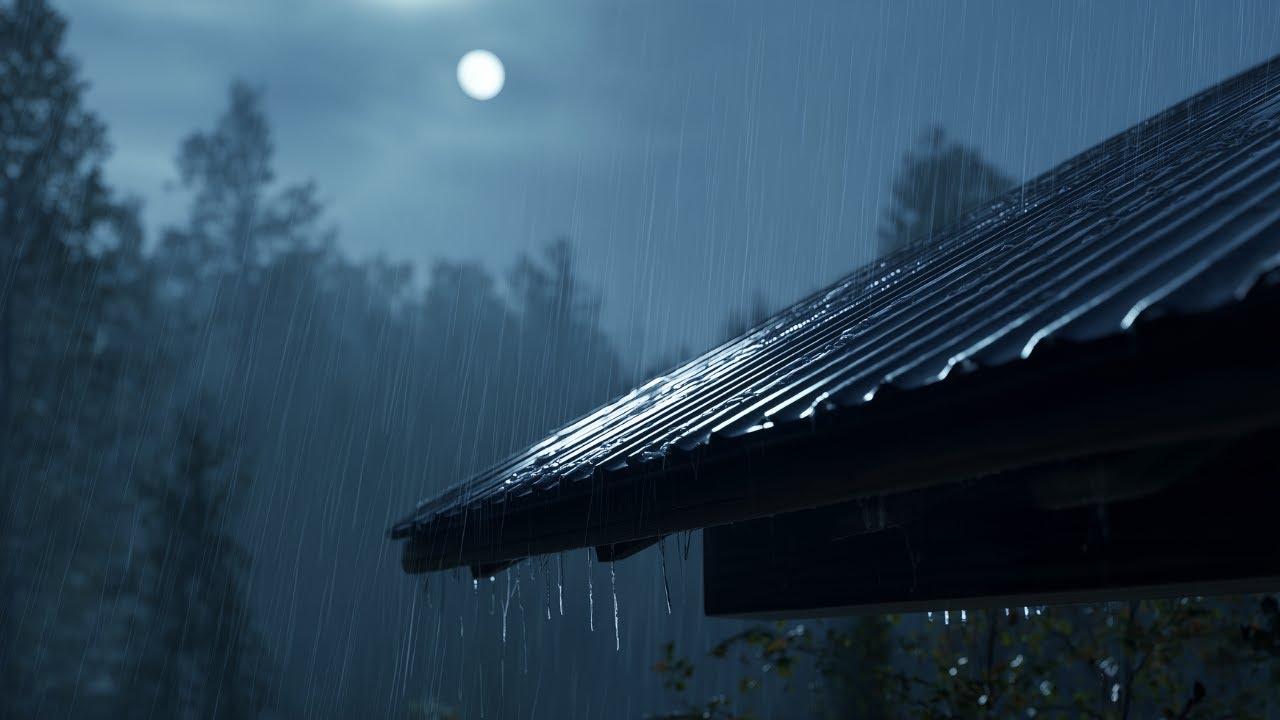 Heavy Rain on a Tin Roof for Sleeping | 3 Hours of Soothing Rain, No Music