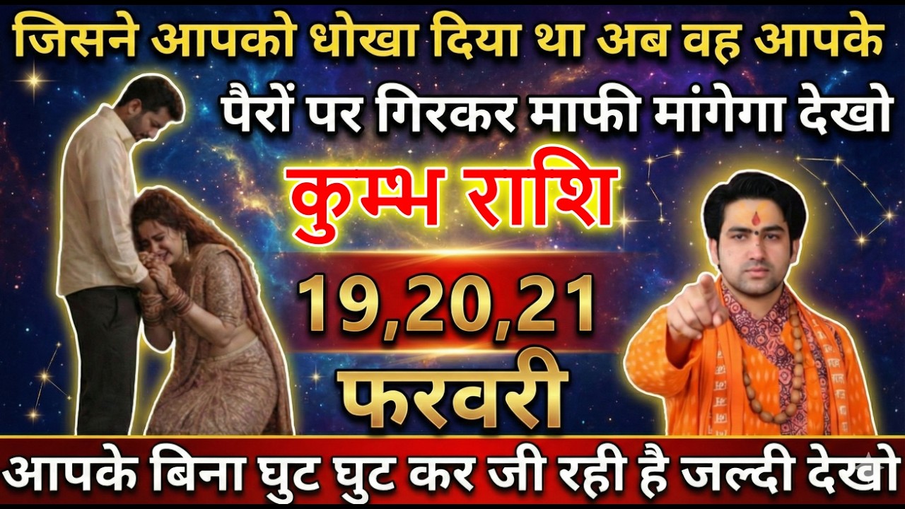 कुम्भ राशि जिसने आपको धोखा दिया था अब वह आपके पैरों पर गिरकर माफी मांगेगा देखो