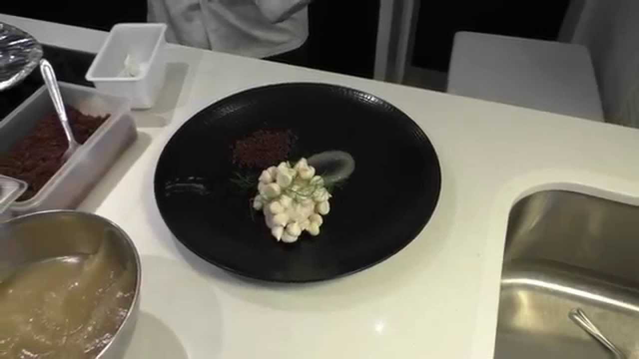 Chef Patron Mandiola Camus prepares a dessert at restaurant Europeo in Santiago
