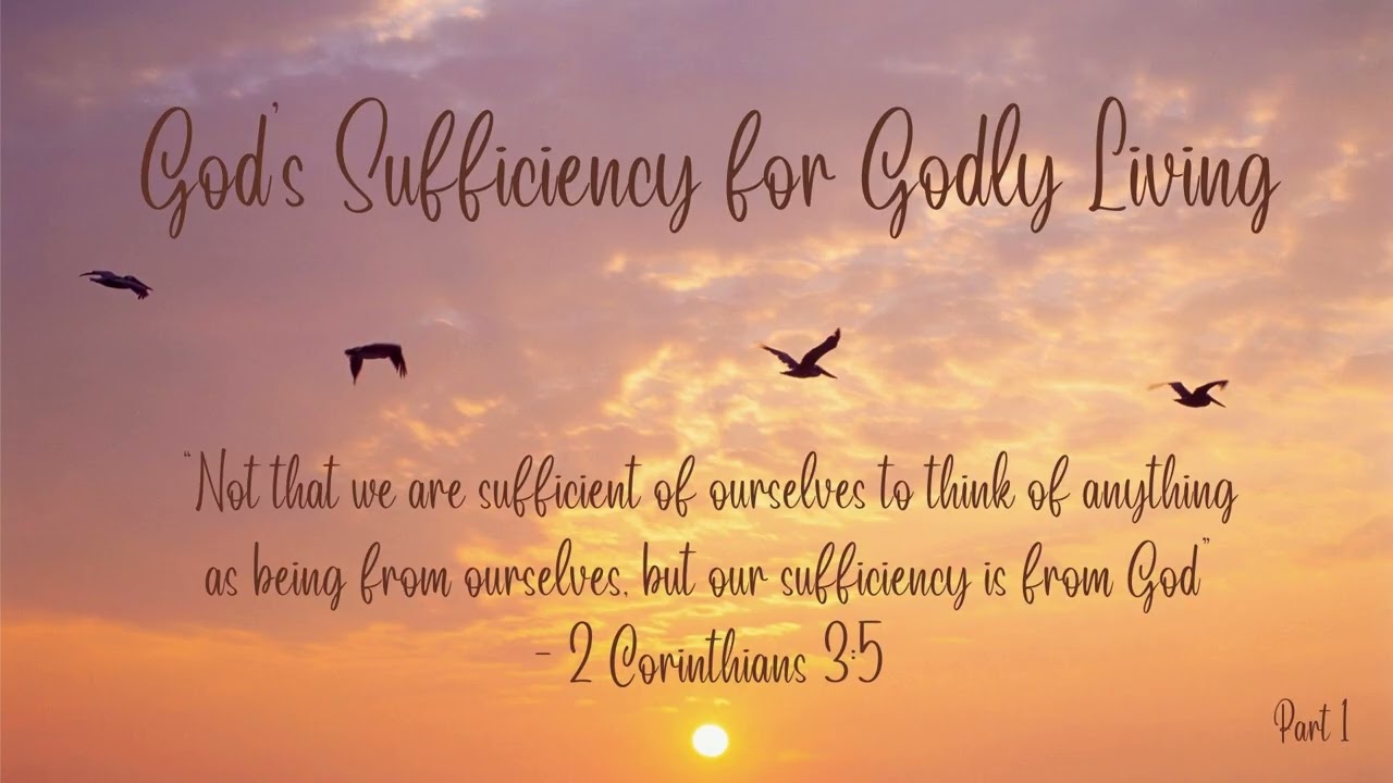 God's Sufficiency for Godly Living, Part 1e (Radio Broadcast: 1/16/2026)