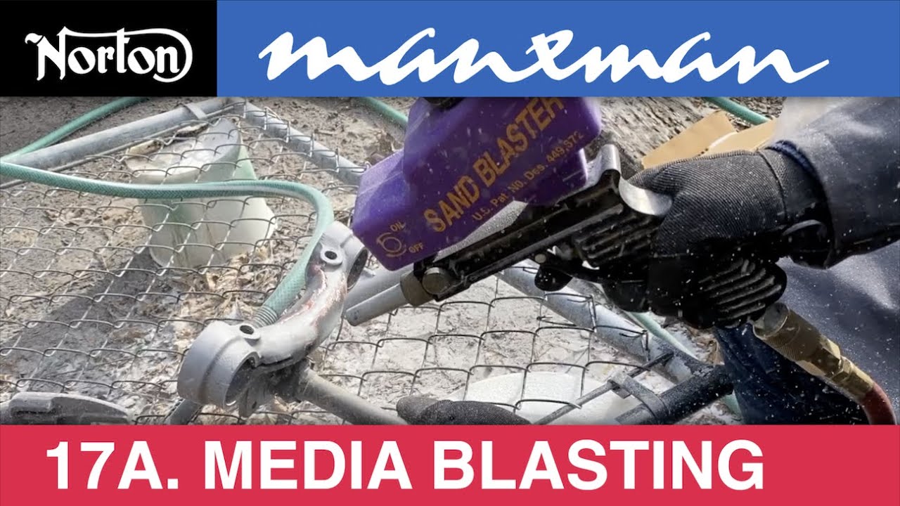 First Production 1961 Norton Manxman 650 restoration (17A) - Media Blasting
