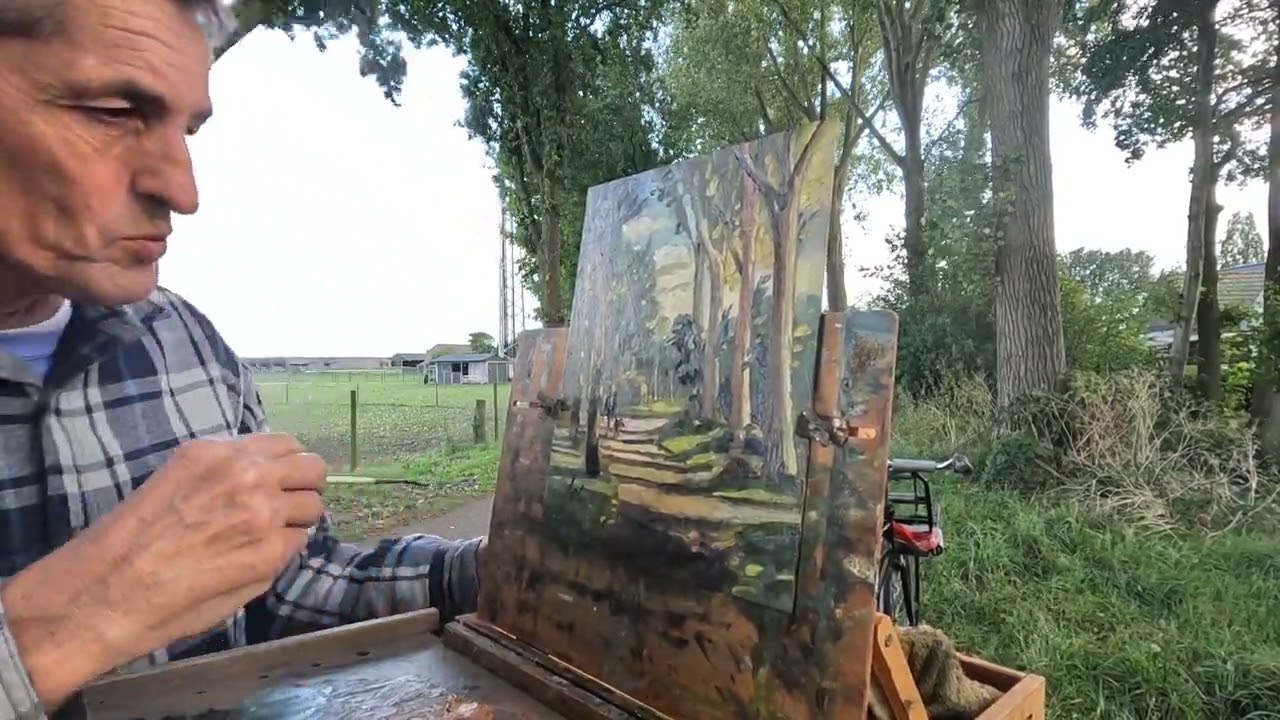 olieverf schilderen aan de Krampenloop met Jos Antens