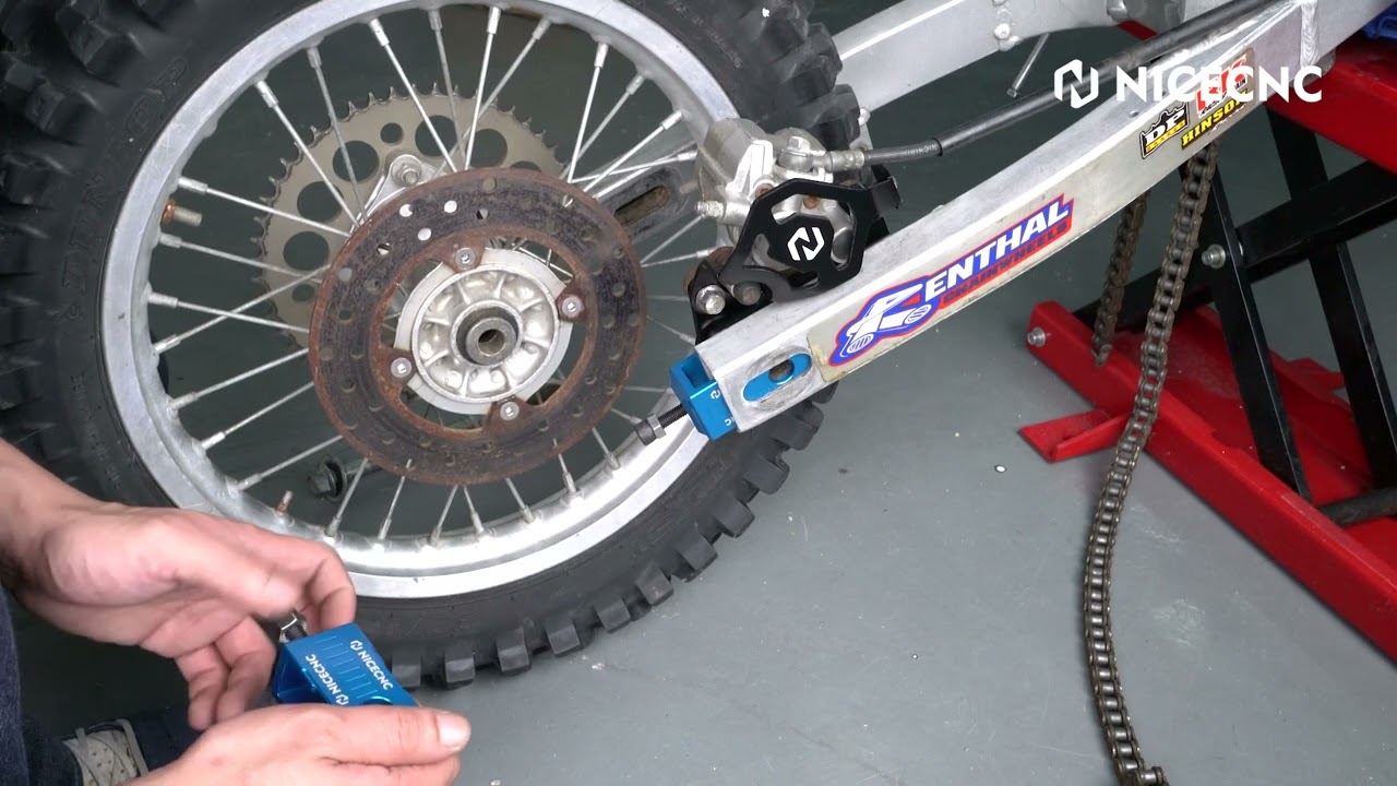 How to install A Brand New Rear Chain Adjuster Axle Block for Yamaha YZ80 YZ85