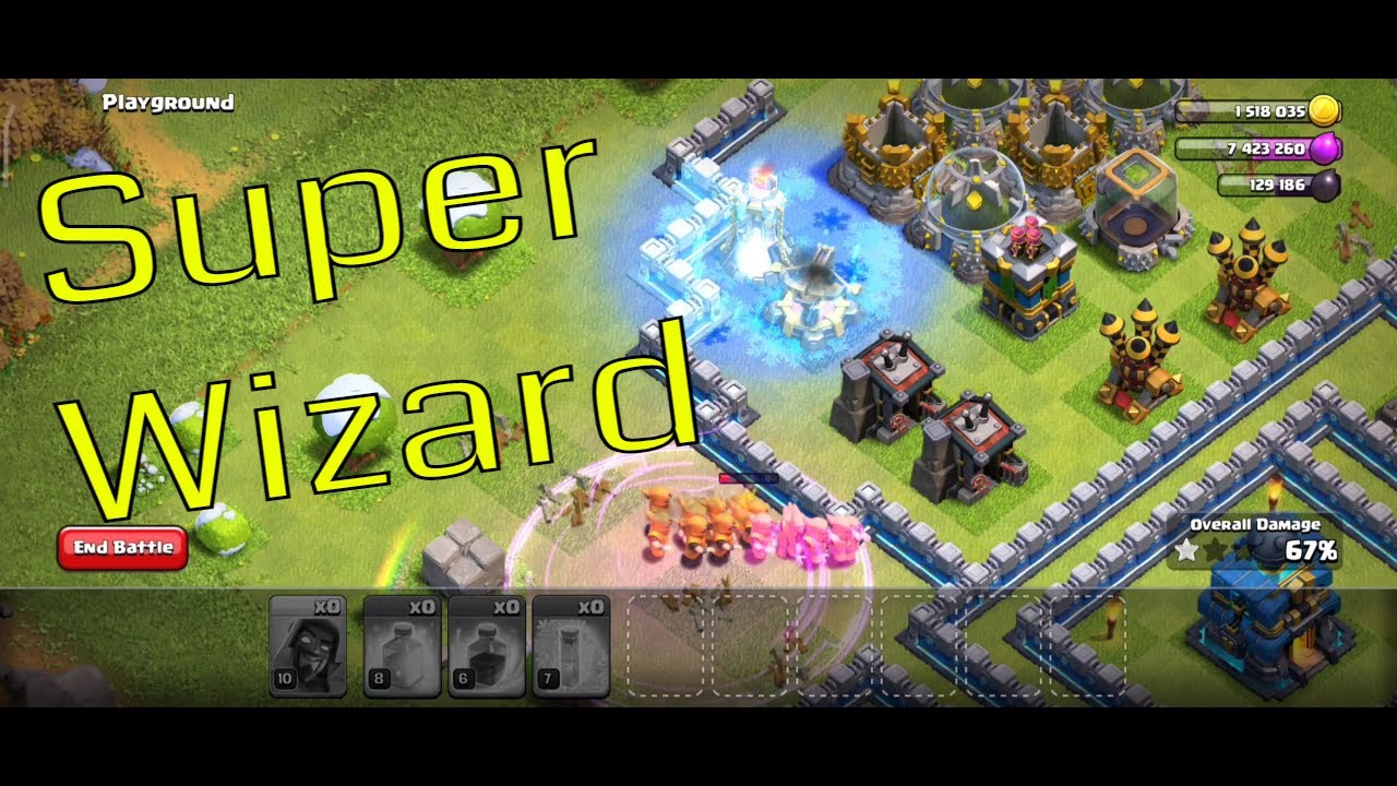 Super Wizard try base attack || Attack on Super troops playground.