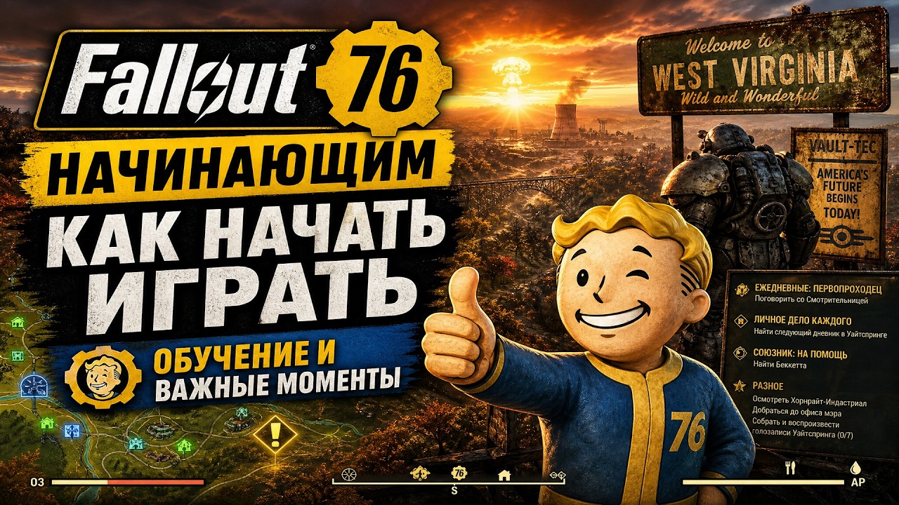 FALLOUT 76 БОЛЬШОЙ И ПОДРОБНЫЙ ГАЙД КАК НАЧАТЬ ИГРАТЬ ДЛЯ НОВИЧКОВ + МНОГО ПОЛЕЗНОЙ ИНФОРМАЦИИ