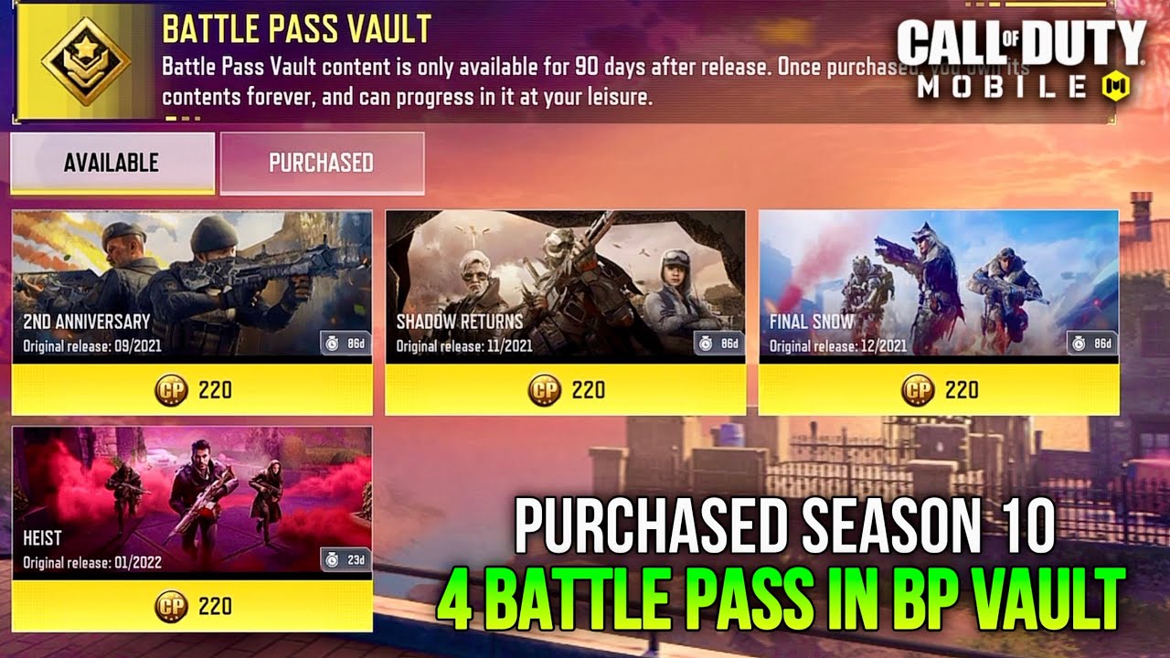 Buying All 4 Battle Pass In BP Vault Season 10 Codm 2023 | 4th Anniversary Call Of Duty Mobile