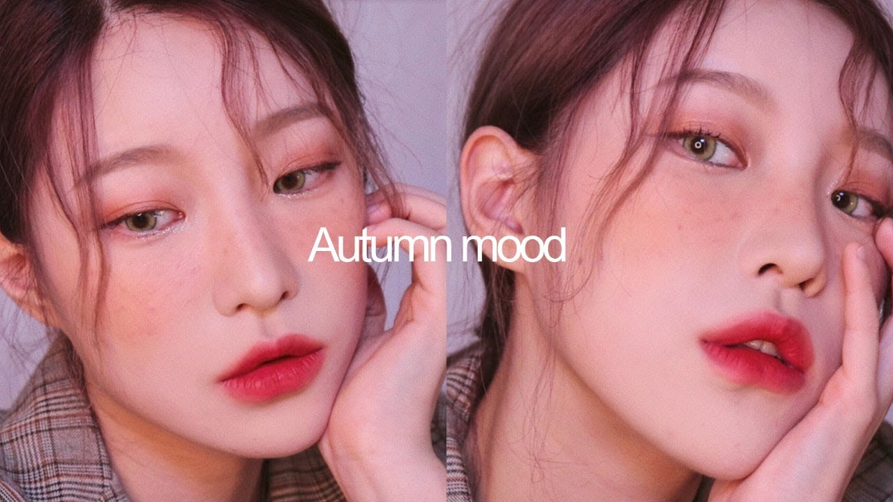 🍂주근깨 잔뜩, 가을과 어울리는 오렌지로즈 메이크업 / Autumn mood orange&rosy makeup  (의외의 색조합, 둥근눈썹, 오버립)  | 소윤