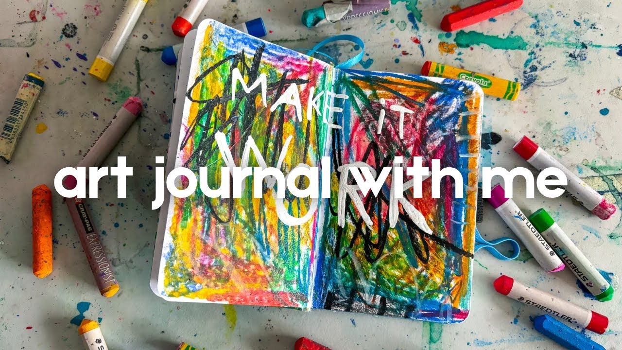 LET'S PLAY WITH OIL PASTELS! // art journal with me // amandaswork